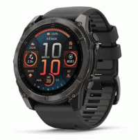 fenix 8 – 51 mm, AMOLED - Sapphire, Carbon grey DLC with Black/pebble grey silicone band - 010-02905-21 - Garmin